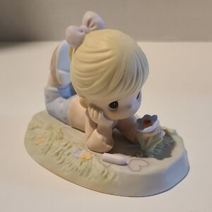 Precious Moments Collectors Club Figurine 2003- Girl Lying With Flower